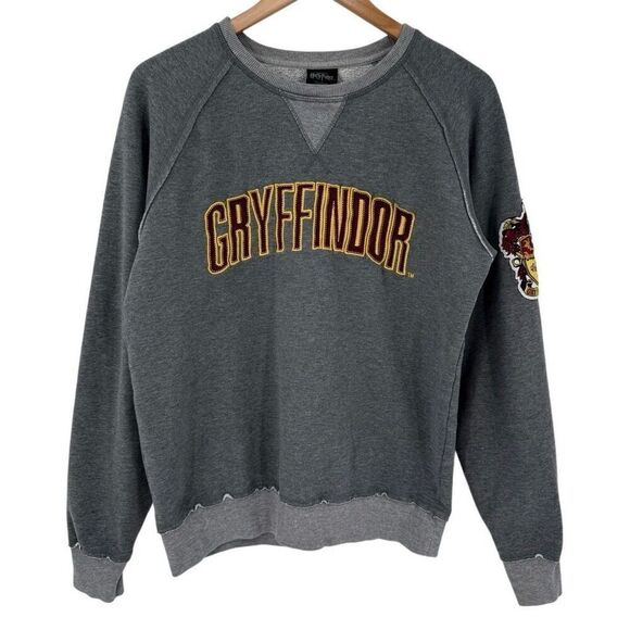 Harry Potter Universal Studios Gryffindor Patched Crewneck Sweatshirt Unisex Med - Picture 1 of 7